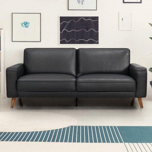 Hvidovre 2-personers lædersofa – sort