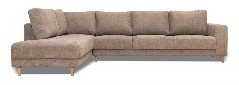 Savana XL hjørnesofa venstrevendt i stof – Retrobliss 18, brun‑beige