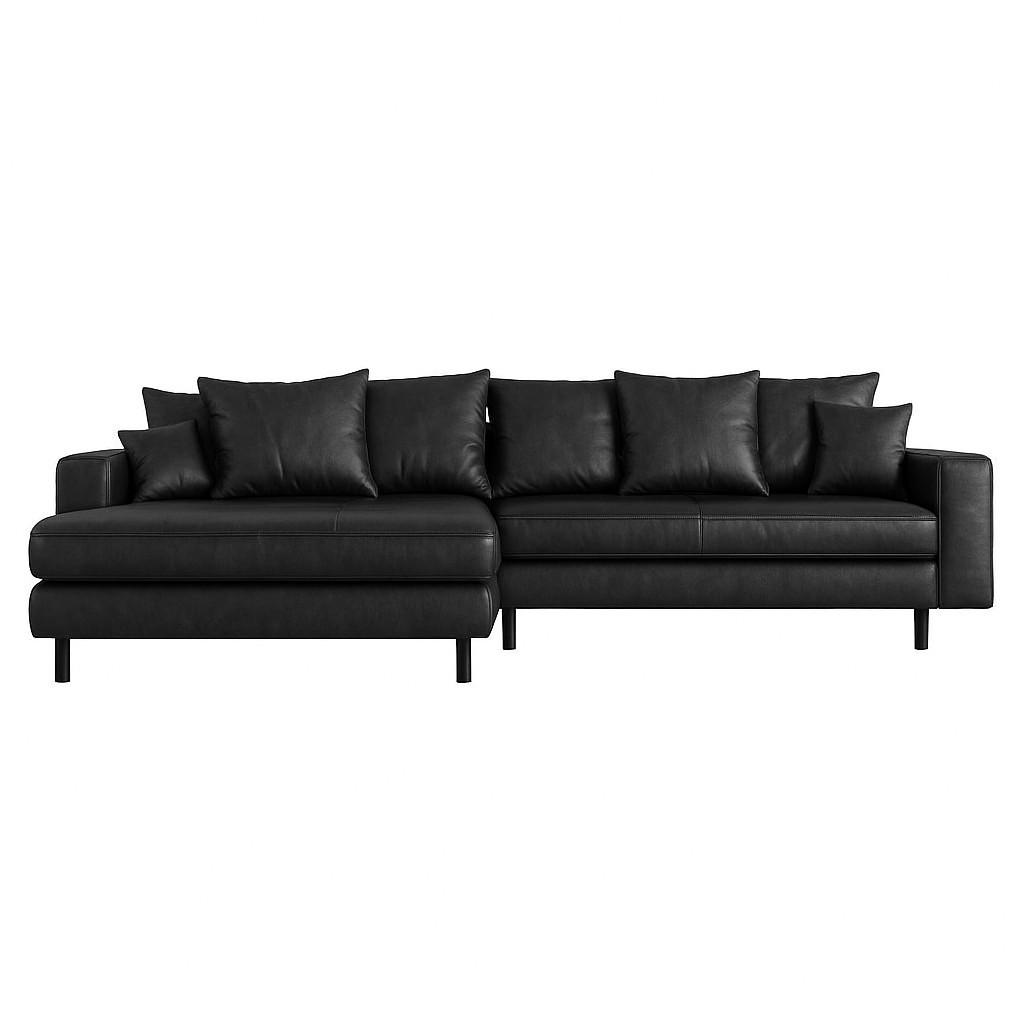 Miami chaiselongsofa venstrevendt – sort Soft PU, 330 cm
