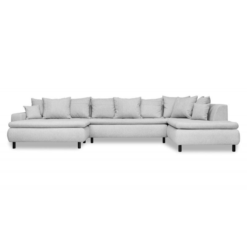 Miami XL U-sofa venstrevendt – stof, lysegrå