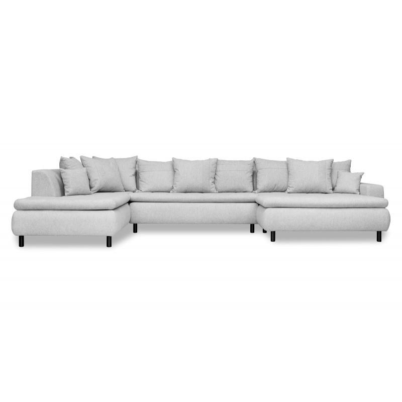 Miami XL U-sofa højrevendt – lysegrå stof