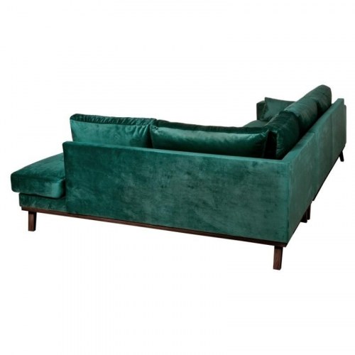 Simone hjørnesofa med åben ende - højrevendt, grøn velour