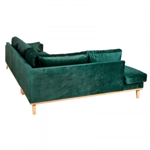 Simone hjørnesofa med åben ende – venstrevendt grøn velour