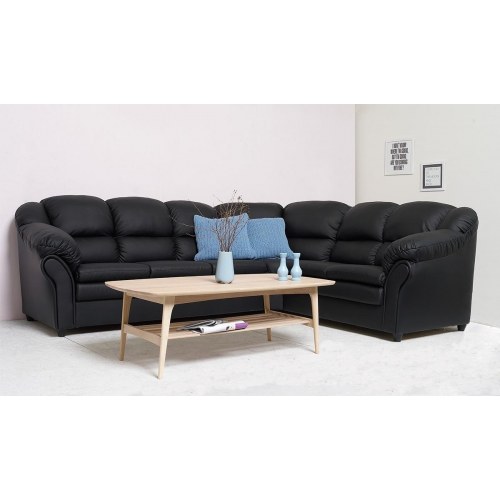 Tønder vendbar hjørnesofa - høj ryg, sort Soft PU