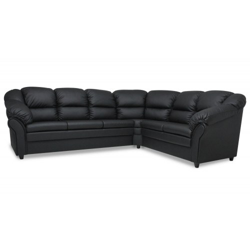 Tønder vendbar hjørnesofa - høj ryg, sort Soft PU
