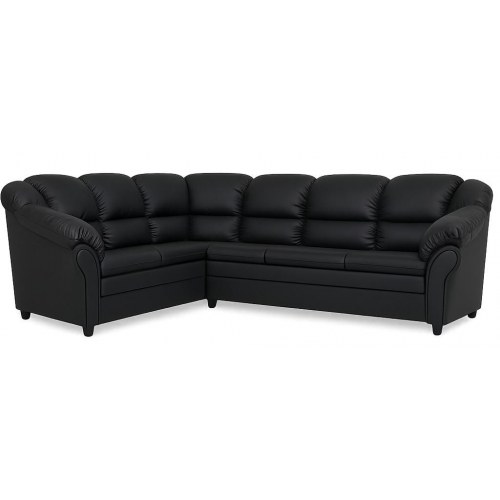 Tønder vendbar hjørnesofa - høj ryg, sort Soft PU