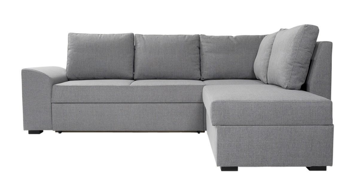 Canapé Deluxe hjørnesovesofa højrevendt - grå med sengeudtræk og opbevaring