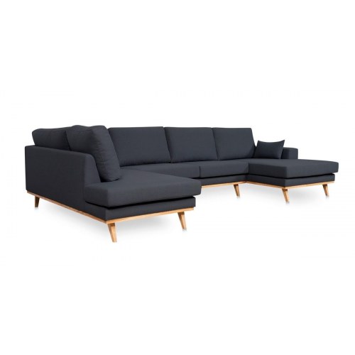 Simone U-sofa højrevendt - koksgrå Inari 95 stof