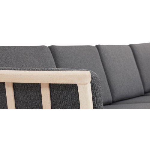 Dragør vendbar tremmesofa hjørnesofa i stof - grå, klassisk design