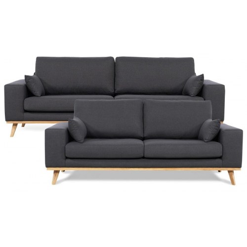 Sofasæt 3+2 pers. - koksgrå