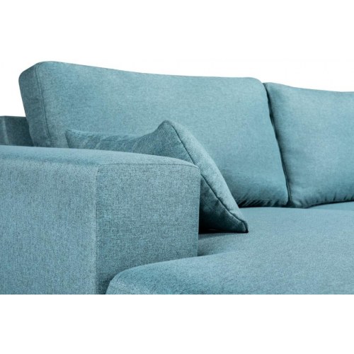 Simone U-sofa venstrevendt – blå stof, Rino 37