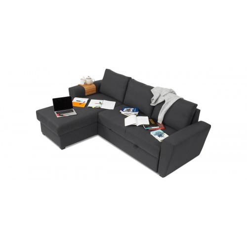 Studio Deluxe sovesofa med vendbar chaiselong - pocket fjedre, koksgrå Inari 95