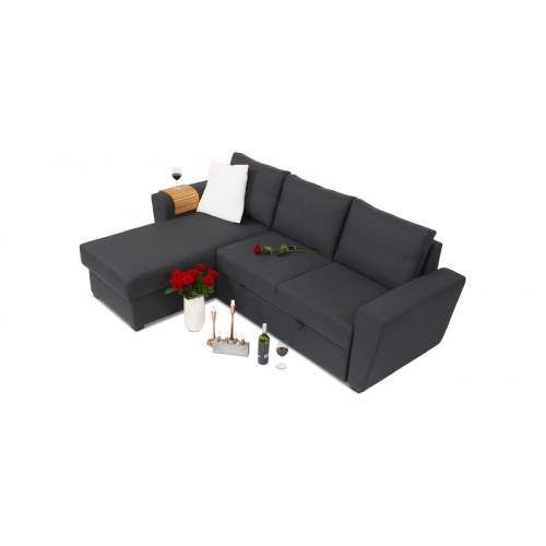 Studio Deluxe sovesofa med vendbar chaiselong - pocket fjedre, koksgrå Inari 95