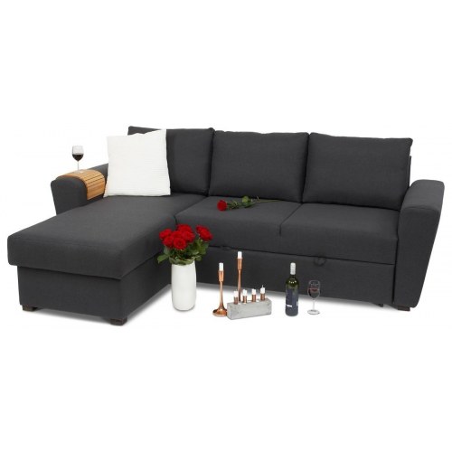 Studio Deluxe sovesofa med vendbar chaiselong - pocket fjedre, koksgrå Inari 95