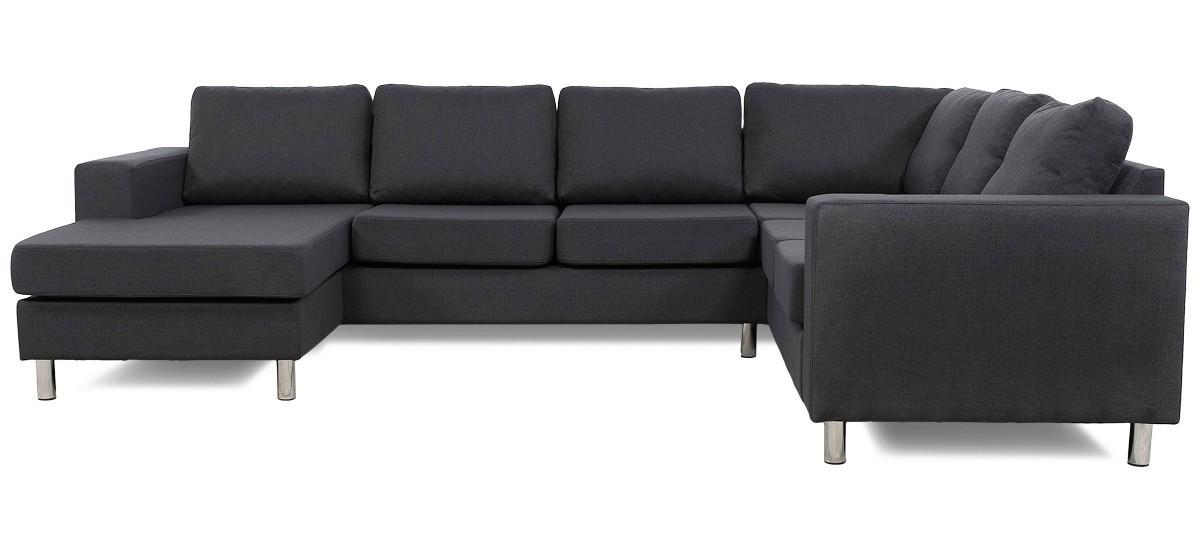 Laura hjørnesofa med chaiselong - venstrevendt, grå