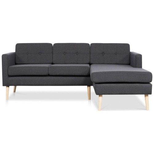 Novelty chaiselongsofa højrevendt - koksgrå Inari 95