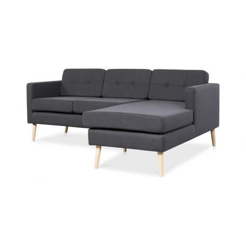 Novelty chaiselongsofa højrevendt - koksgrå Inari 95