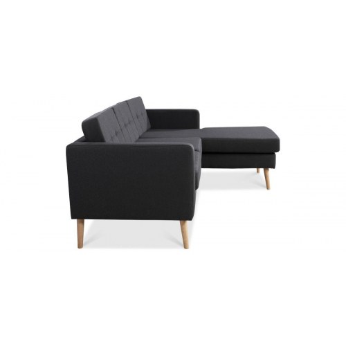 Novelty chaiselongsofa højrevendt - koksgrå Inari 95