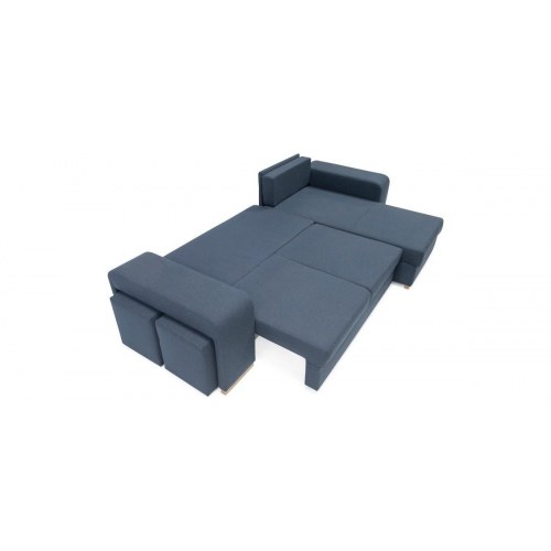 Mark vendbar sovesofa med chaiselong og 2 puffer – Blå Inari 80