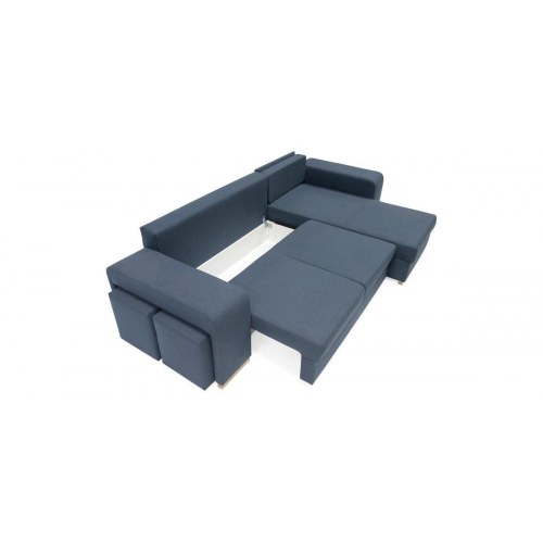 Mark vendbar sovesofa med chaiselong og 2 puffer – Blå Inari 80