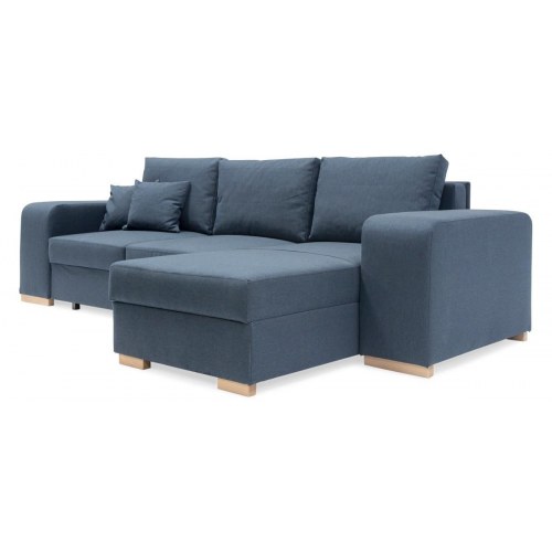 Mark vendbar sovesofa med chaiselong og 2 puffer – Blå Inari 80