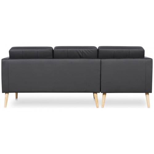 Novelty chaiselongsofa venstrevendt – sort tekstillæder