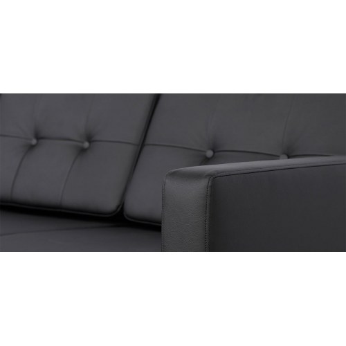 Novelty chaiselongsofa venstrevendt – sort tekstillæder