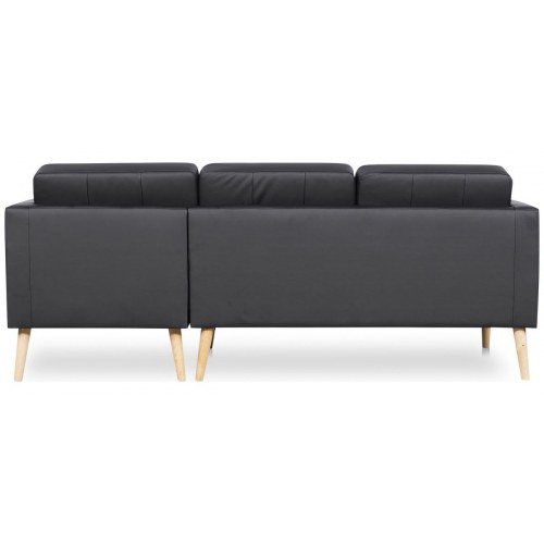 Novelty chaiselongsofa højrevendt - sort tekstillæder