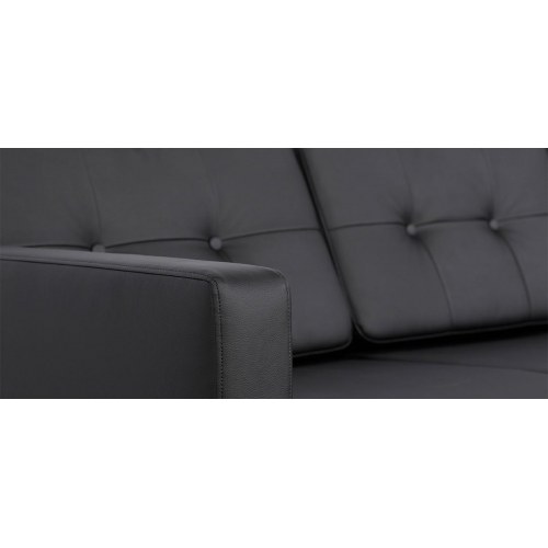 Novelty chaiselongsofa højrevendt - sort tekstillæder