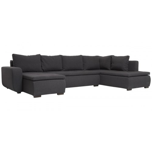 Amalfi U-sovesofa venstrevendt – grå stof, opbevaring og soveplads