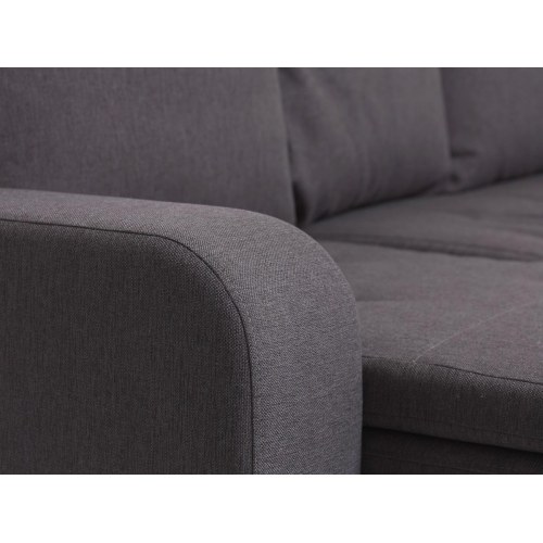 Amalfi U-sovesofa venstrevendt – grå stof, opbevaring og soveplads
