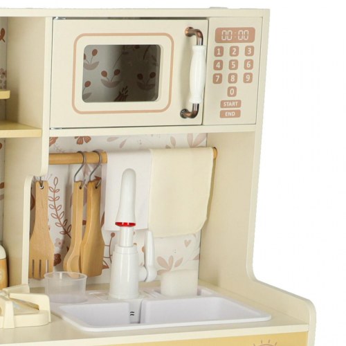 Legekøkken i træ med vandhane, lys og lyde – 90 cm