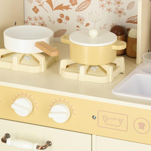 Legekøkken i træ med vandhane, lys og lyde – 90 cm