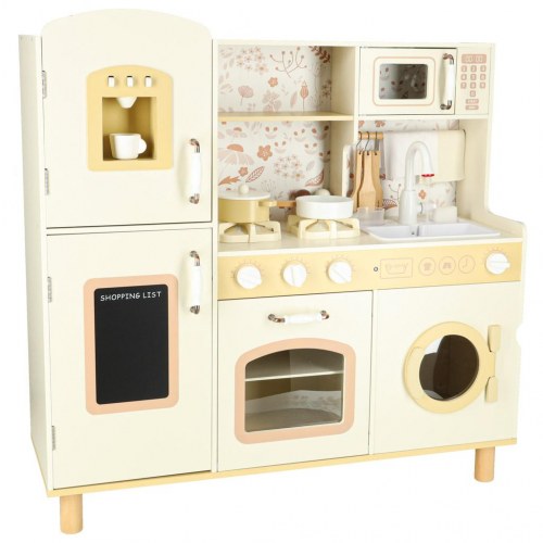 Legekøkken i træ med vandhane, lys og lyde – 90 cm
