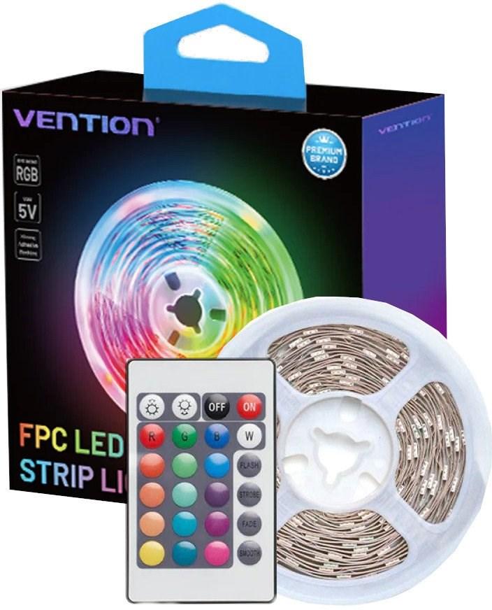 Vention RGB FPC LED strip med fjernbetjening, USB 5V - 5 m