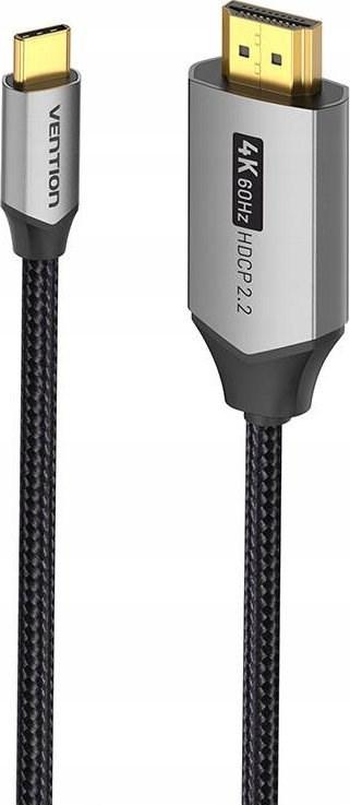 Vention USB‑C til HDMI kabel 4K 60 Hz – flettet, 2 m, grå
