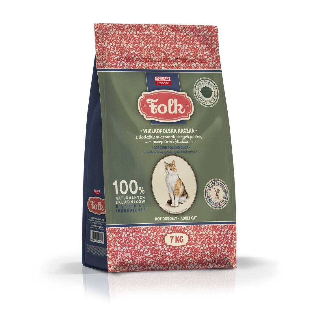 Folk tørfoder til kat - Storpolsk and med æble, vagtel & sild - 7 kg