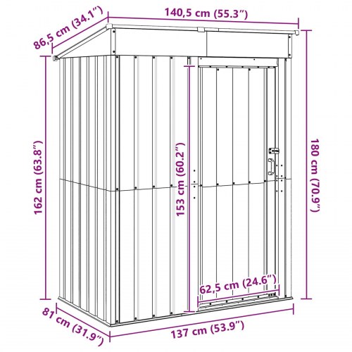 Haveskure Antracit 137 x 81 x 180 cm Metal