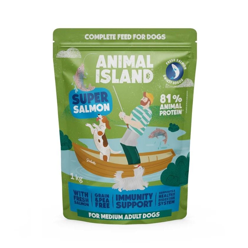 ANIMAL ISLAND Super Laks - tørfoder til hunde, 1 kg