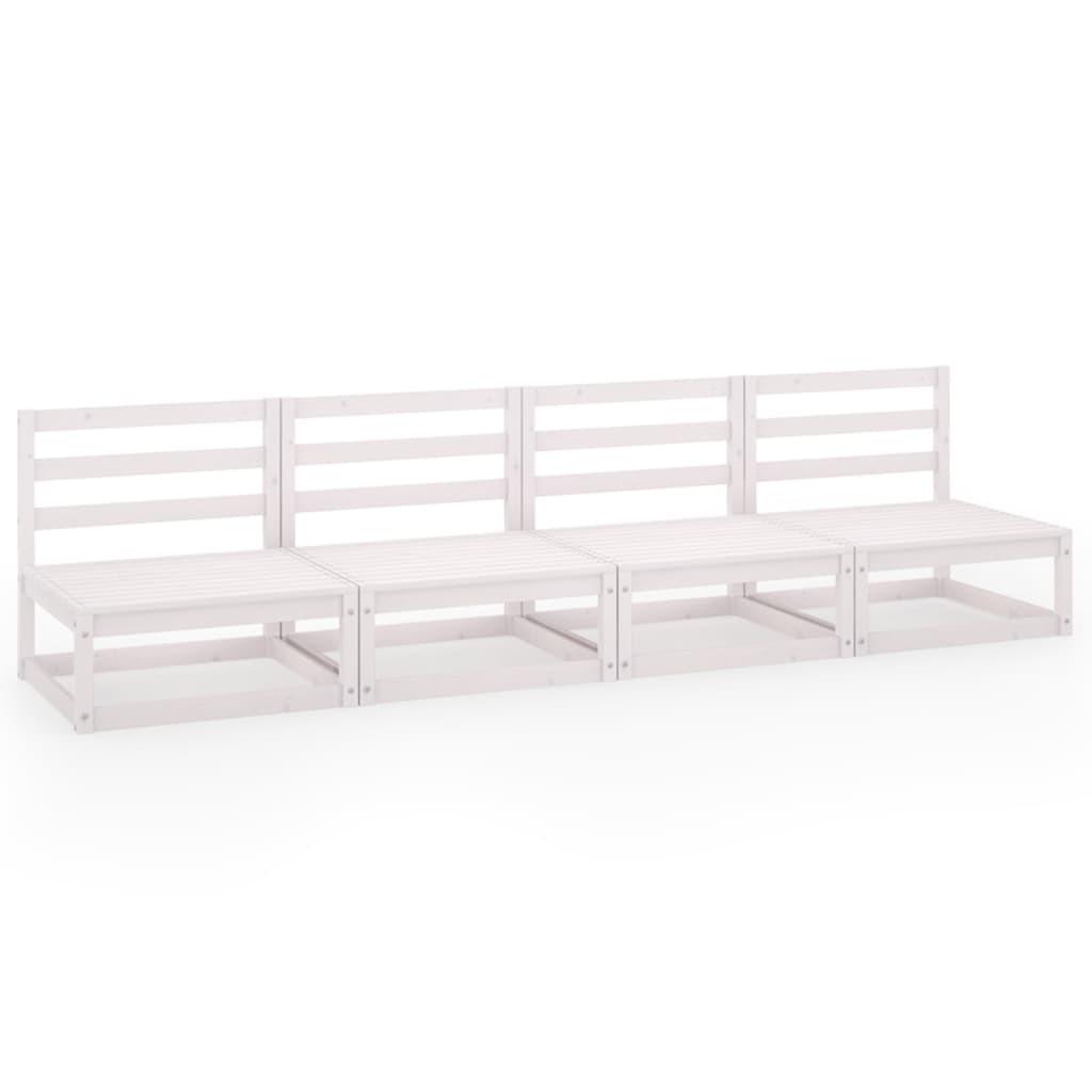 4 Personers Havesofa Massivt Fyrretræ Hvid