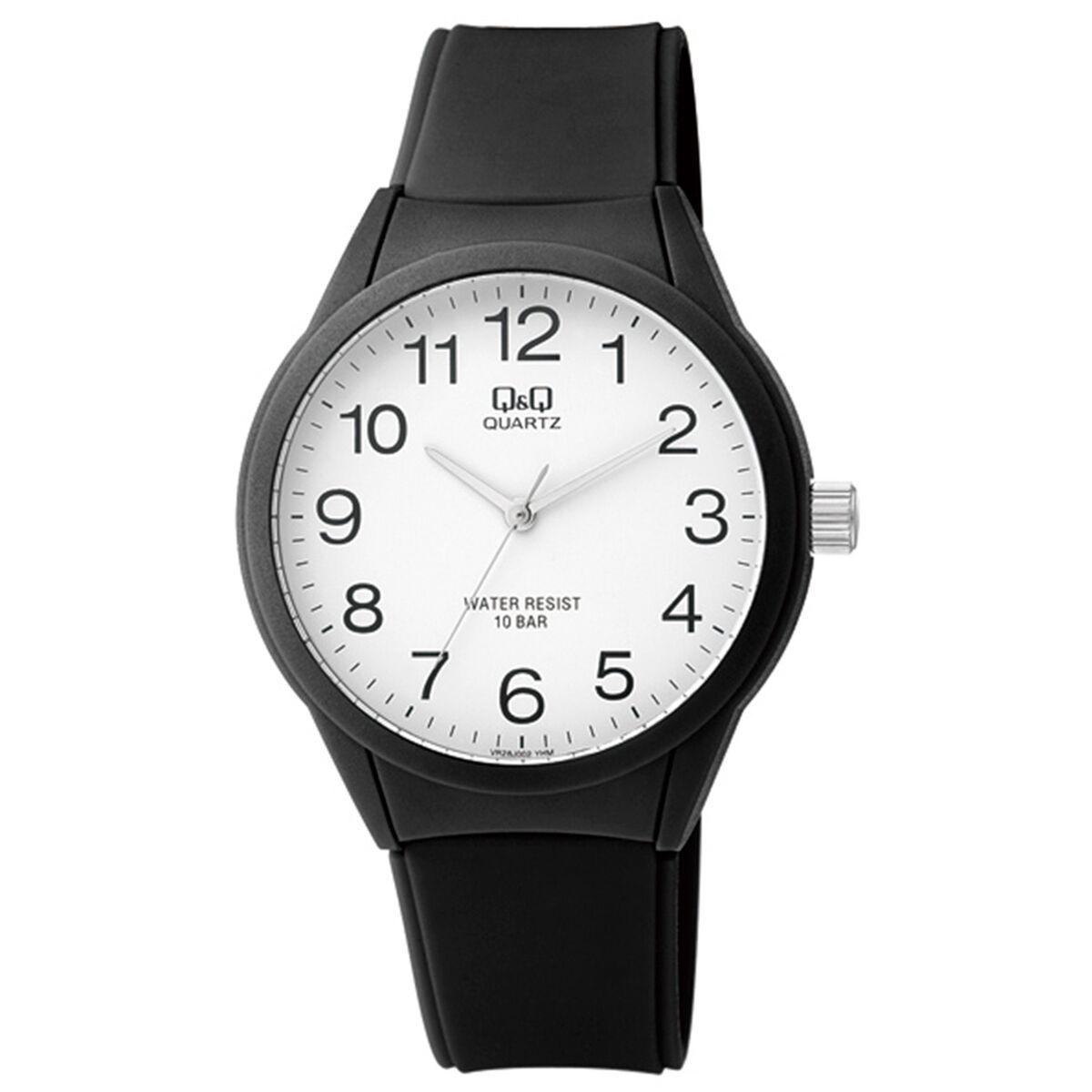 Q&Q DIVER - herreur til mænd, 40 mm, hvid skive, sort rem