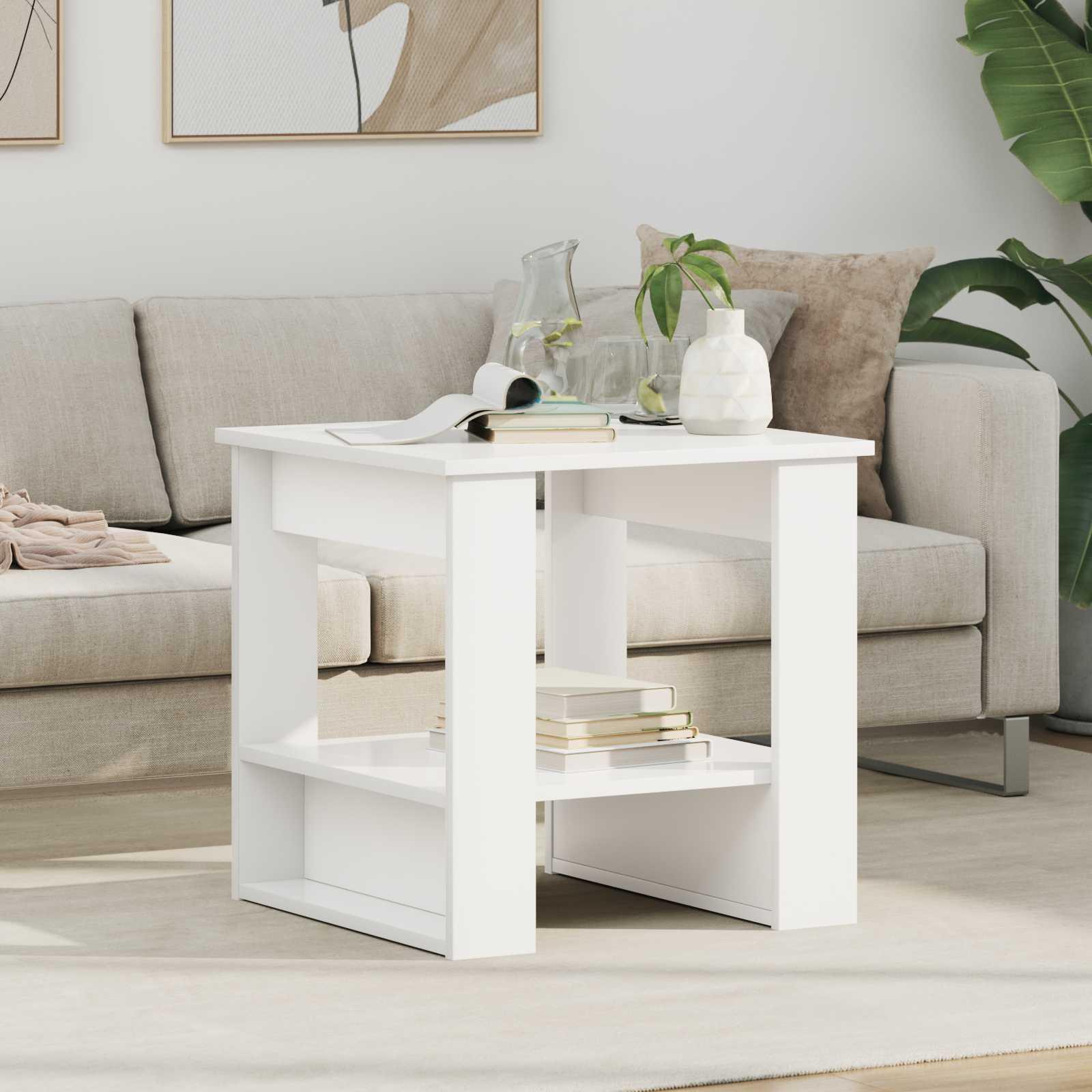 Sofabord Hvid 51 x 50 x 50 cm Konstrueret træ