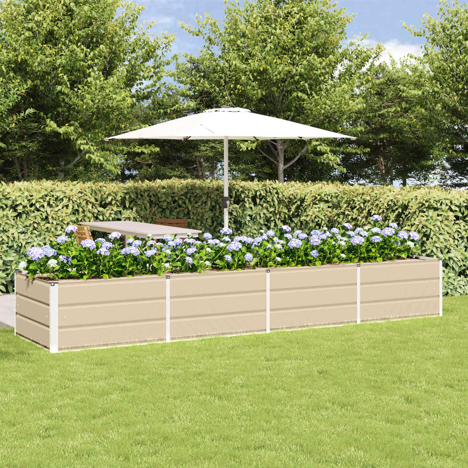 Plantekasse Elfenben 320 x 80 x 45 cm Stål