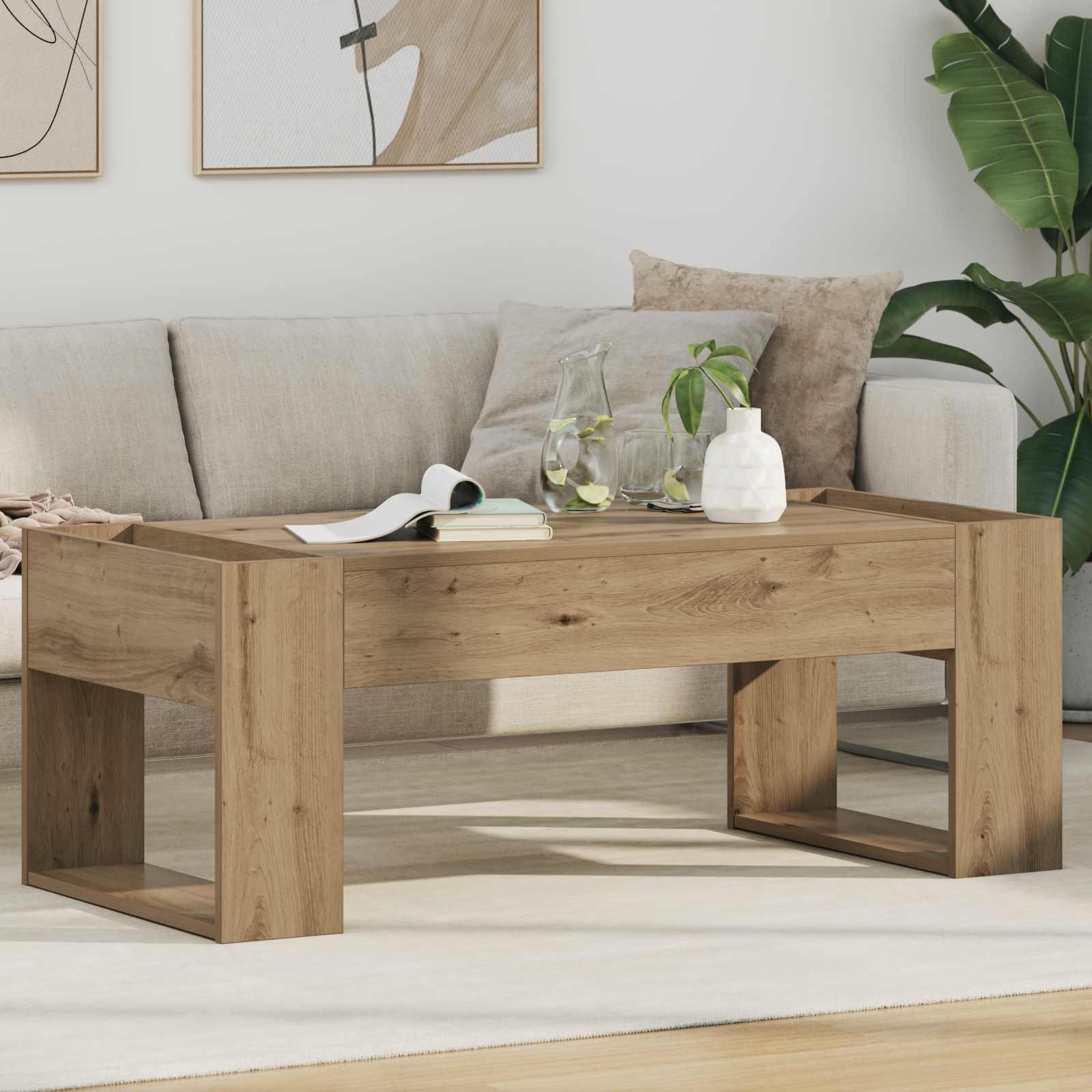 Sofabord Artisan Egetræ 110 x 50 x 41 cm Konstrueret træ