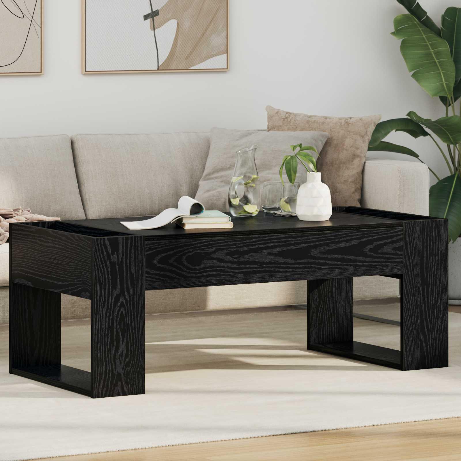 Sofabord Sort eg 110 x 50 x 41 cm Konstrueret træ