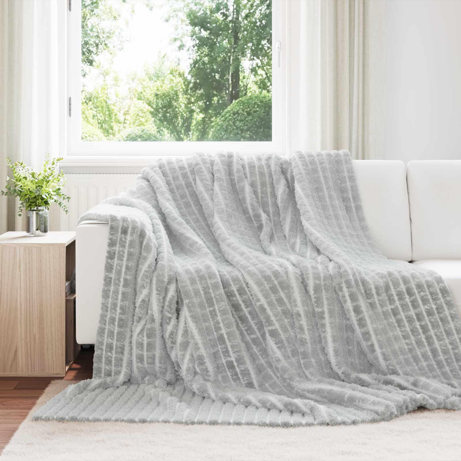 Kastetæpper 6 stk Grå 240 x 220 cm Fleece
