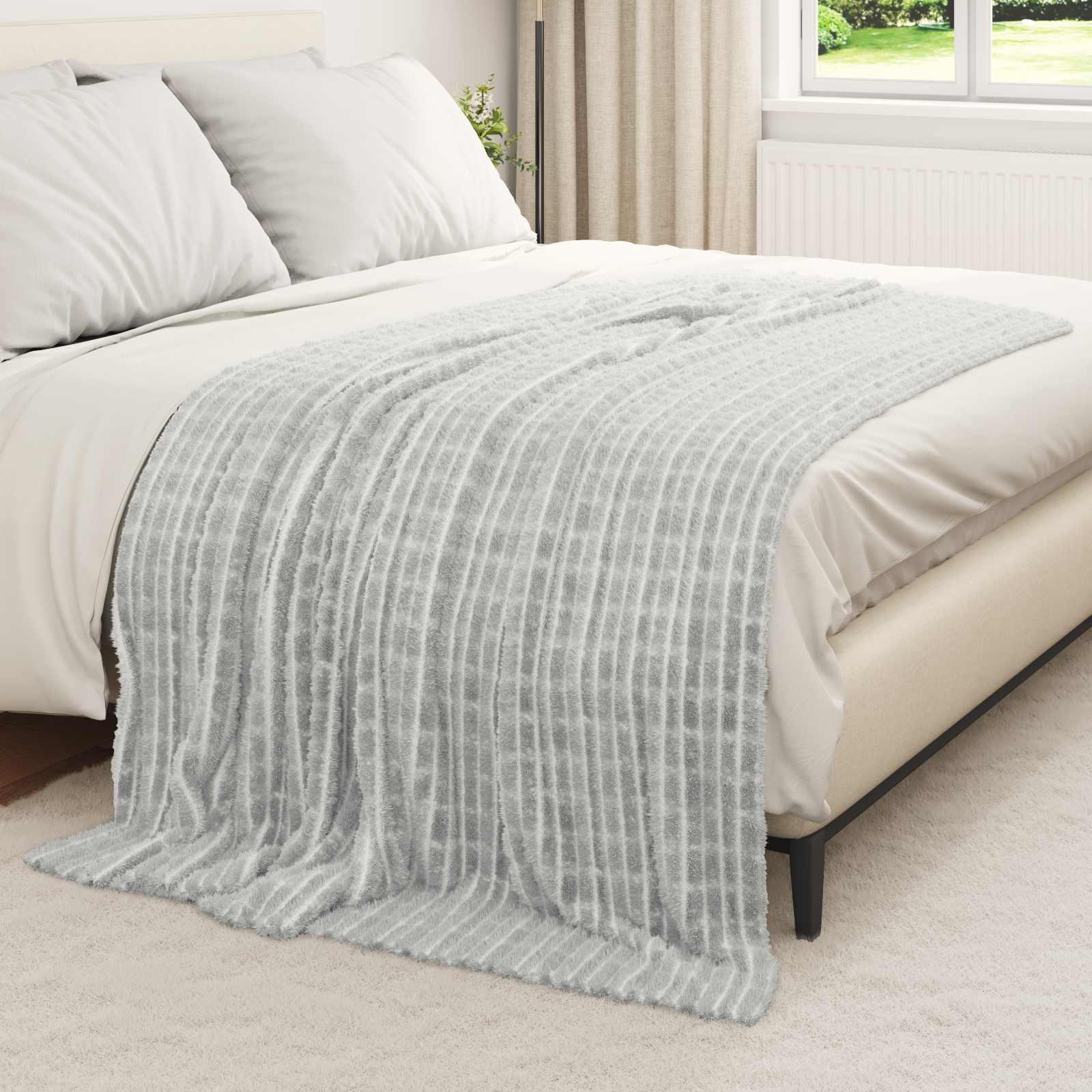 Kastetæpper 6 stk Grå 200 x 150 cm Fleece