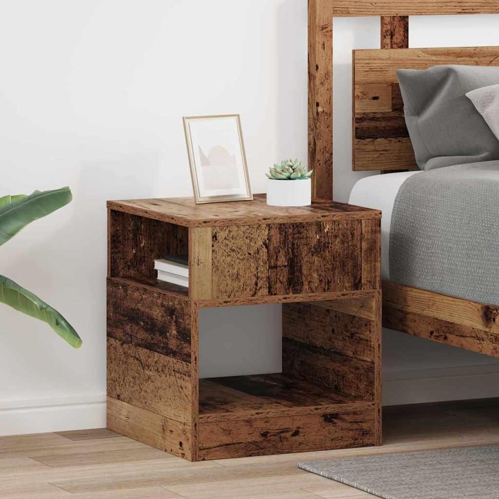 Endebord 2 stk Gammelt træ 40,5 x 40 x 45 cm Konstrueret træ