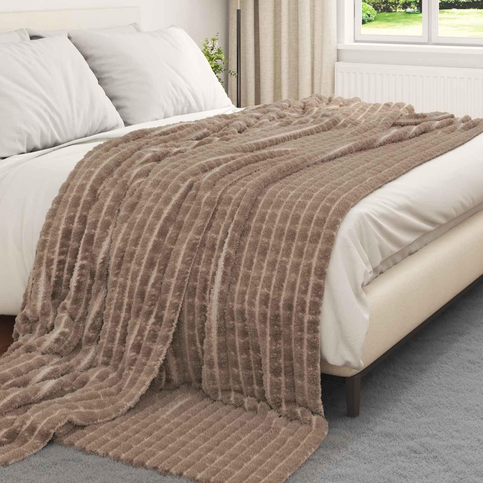 Kastetæpper 6 stk Camel 270 x 240 cm Fleece
