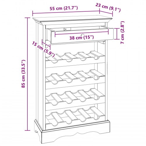 Vinfad Massiv Mahogni